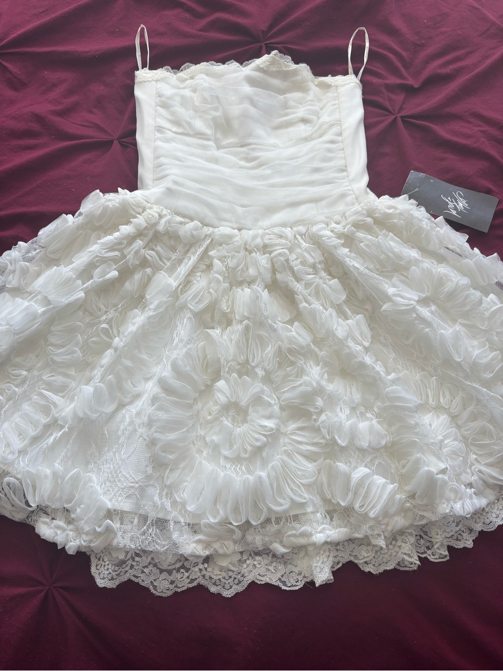 Jessica McClintock White Lace Slip Dress - Picture 2 of 16